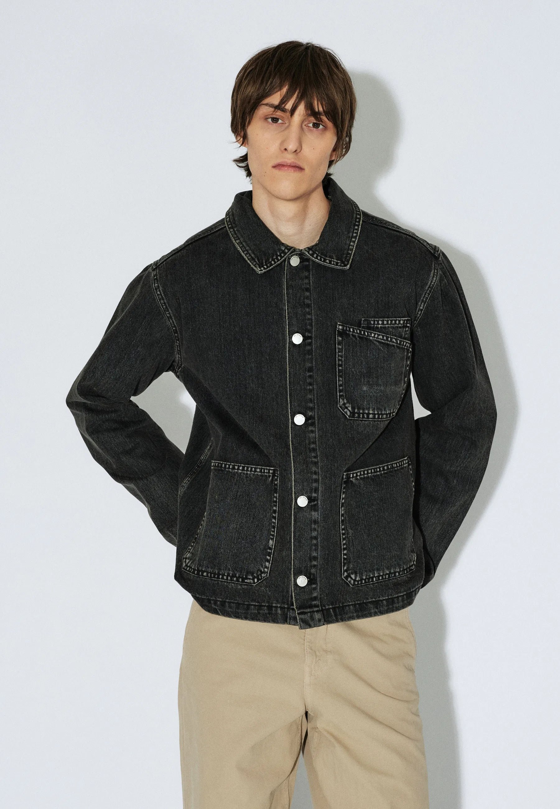 Dr.Denim EVON WORKER - Denim jacket - aged black/black - Zalando.ie