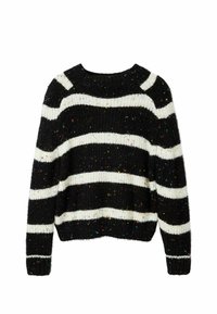 Maglione Donna Desigual In Punto Piatto - Felpa Sottile Girocollo, Maniche Lunghe Con Rilievi, Colore Nero