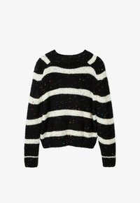 Maglione Donna Desigual In Punto Piatto - Felpa Sottile Girocollo, Maniche Lunghe Con Rilievi, Colore Nero