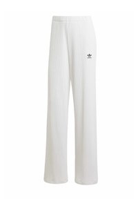 ESSENTIALS WIDE RIBBED PANTS - Stoffhose - white