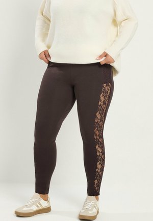 Yours Clothing, PLUS SIZE BASIC LEGGINGS - Legging (type pantalon) - brown