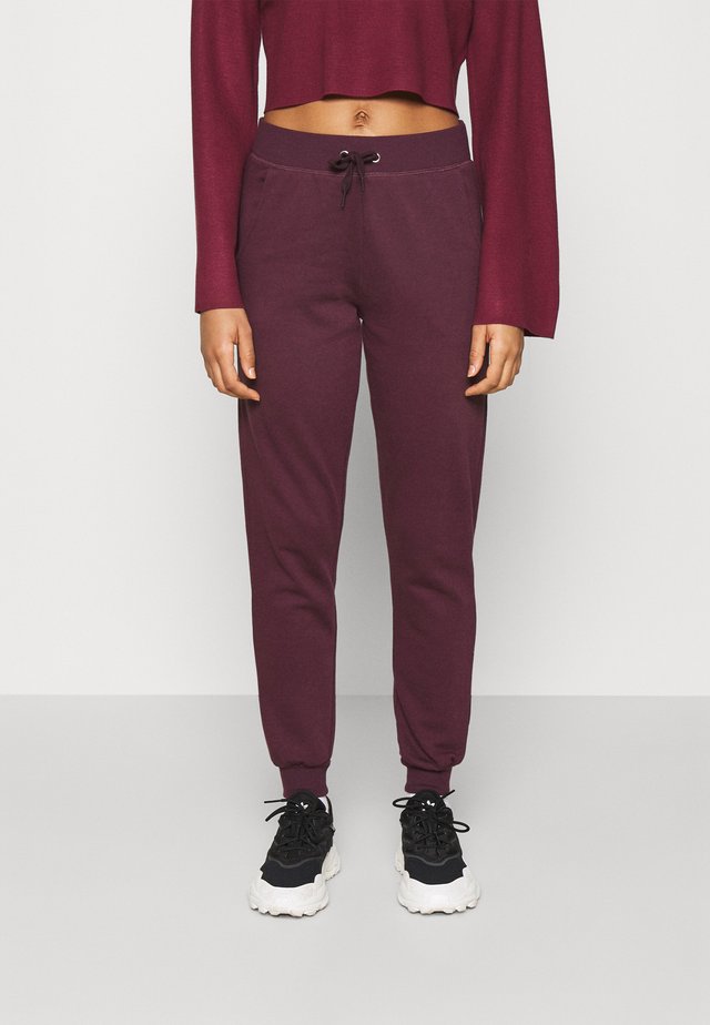 SLIM LEG JOGGER - Spodnie treningowe - dark burgundy