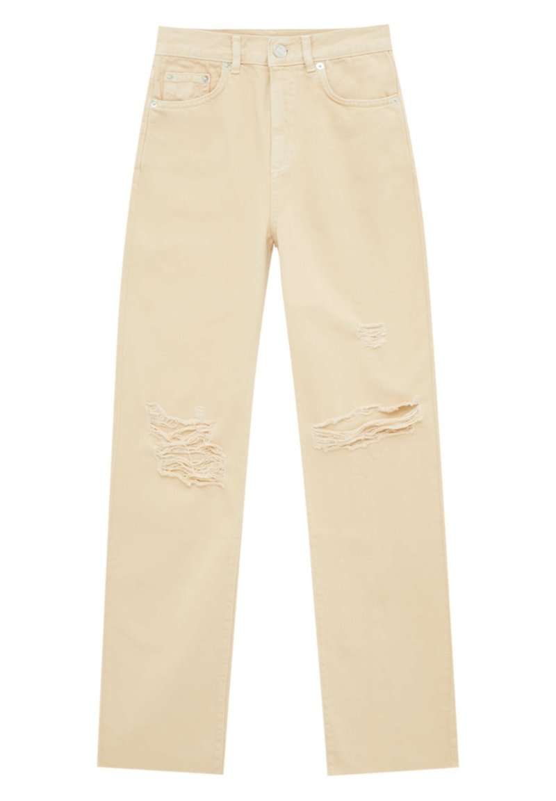 PULL&BEAR Straight leg jeans beige mêleerd