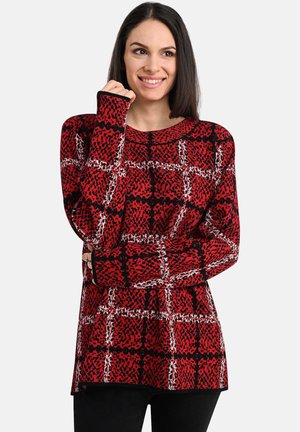Strickpullover - red-white-black