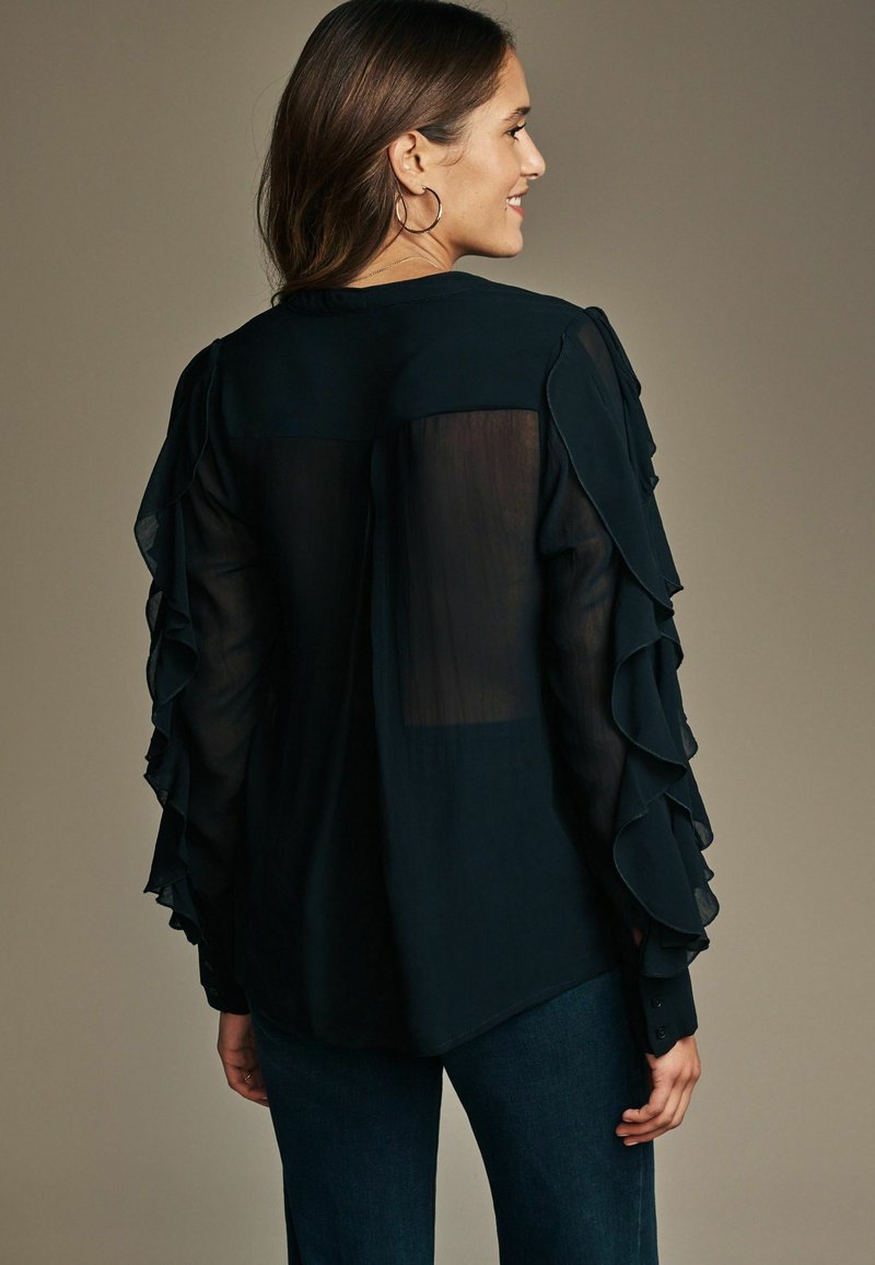 Laura Ashley REGULAR FIT - RUFFLE - Blouse - black - Zalando