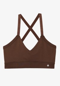 ESSENTIAL MEDIUM SUPPORT SPORTS BRA WITH ADJUSTABLE CROSS BACK - Sujetadores deportivos con sujeción media - dark brown