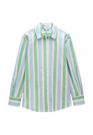 AMILLA LONGLINE - Button-down blouse - blue green stripe