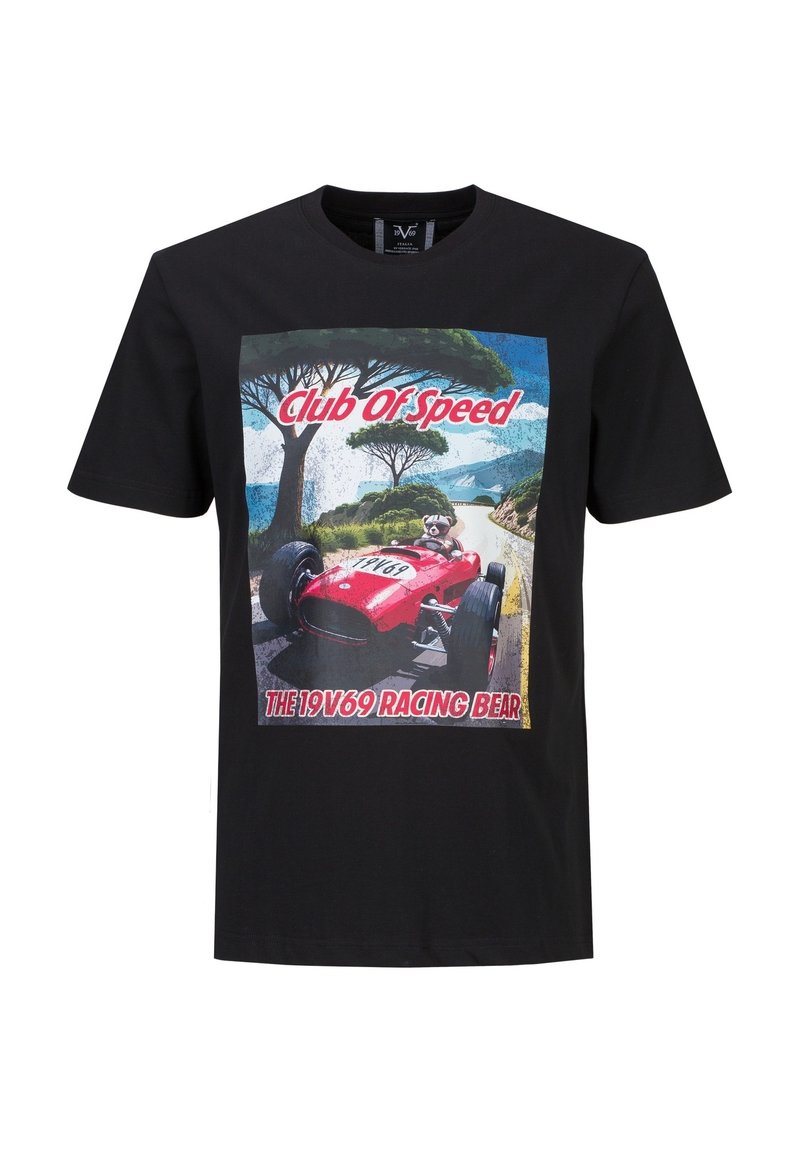 19V69 Italia RAFAEL RACING 3 - Print T-shirt - black - Zalando