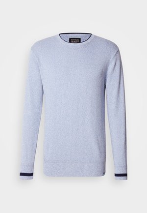 Scotch & Soda REGULAR FIT CREW NECK - Striktrøje - faded denim melange