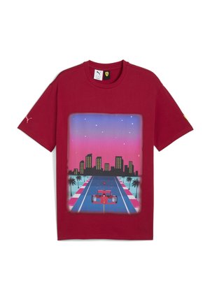 SCUDERIA FERRARI MIAMI GRAPHIC - T-shirt imprimé - dark crimson