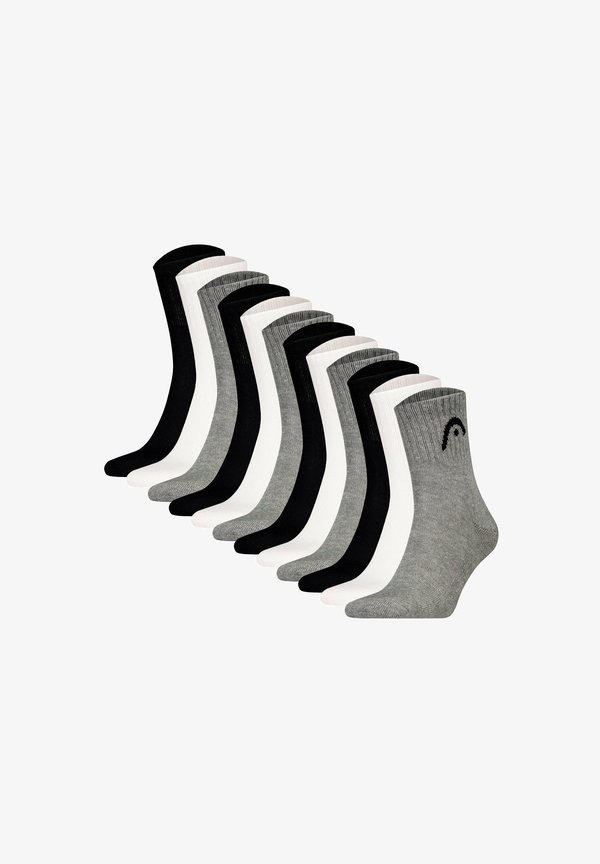 UNISEX 12ER PACK - CREW LOGO - Sports socks - grau weiß schwarz