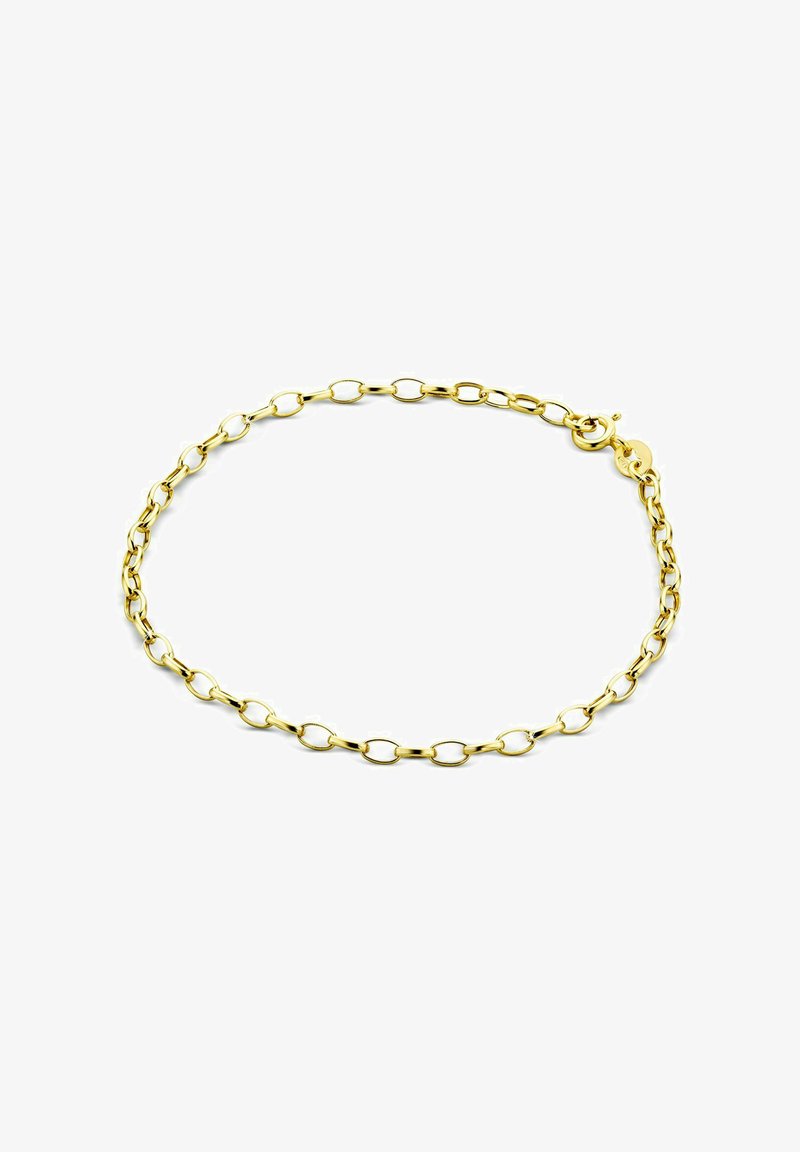 Kuldse tooniga metallkäevõru ovaalsete linkidega, millel on homaariklõpsuga kinnitamine. Sile pind ja peegelviimistlus muudavad disaini silmapaistvaks.