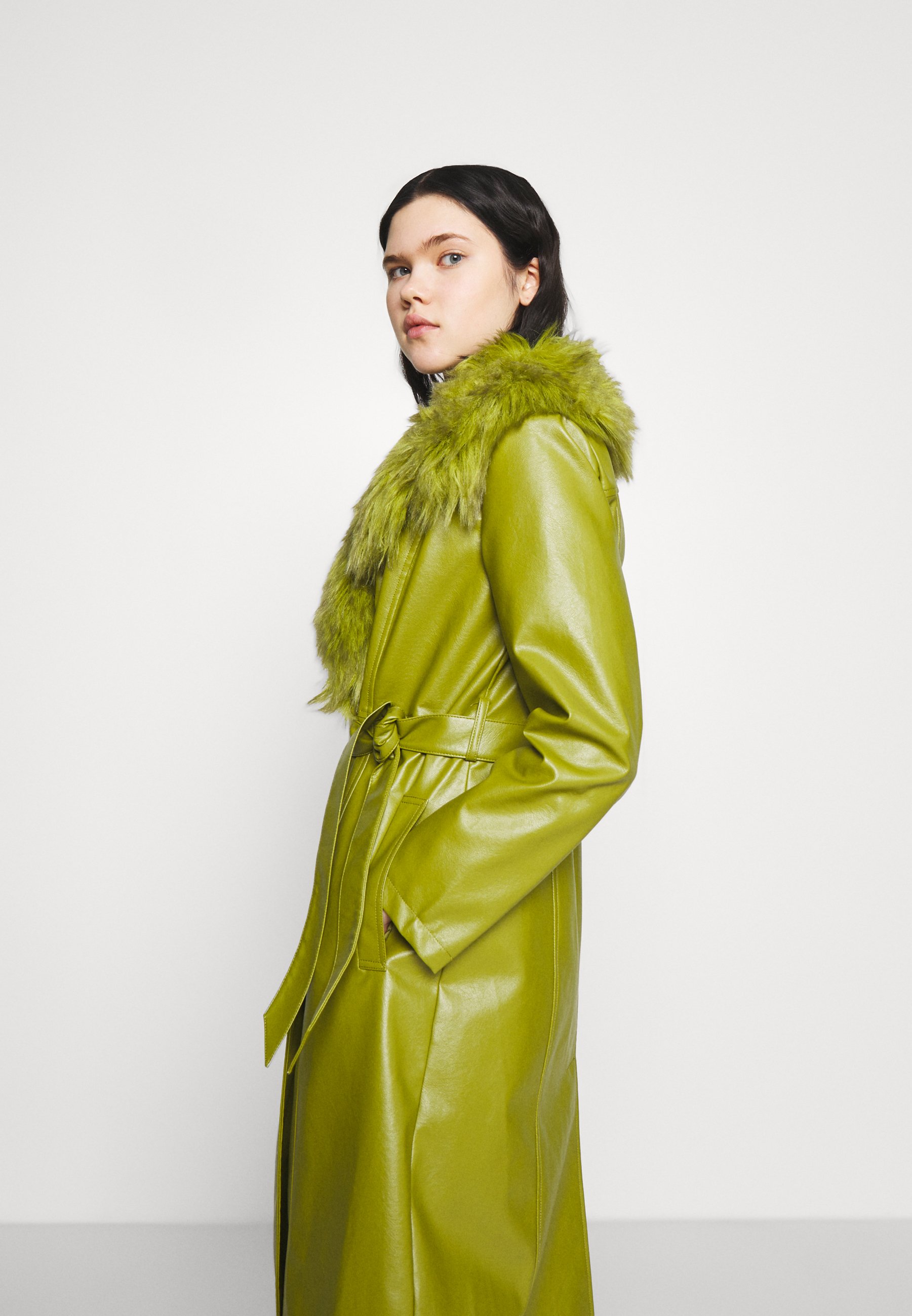 green vinyl coat