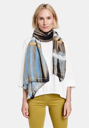 MIT BATIKMUSTER - Scarf - gruen ecru weiss druck
