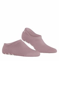 Rosa Knöchelsocken aus weichem Stoff, mit nahtlosem Design und weißem Blumenmuster an der Seite für zusätzlichen Detail.