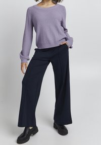 ICHI Stickad tröja - purple