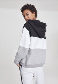 Urban Classics Mikina s kapucňou - black/white/grey