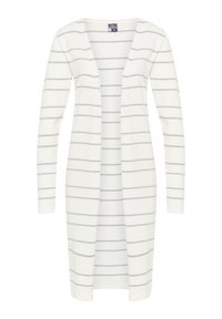 Strickjacke - wollweiss grau melange