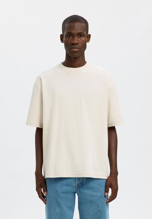 Selected, SLMLOOSEOSCAR - T-shirt basic - oatmeal