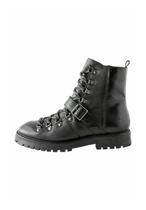 REGULAR FIT  - Platform ankle boots - black leather
