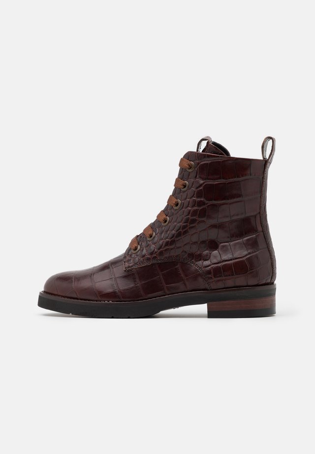 Bottines à lacets - hot coffee