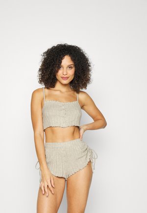 POINTELLE CROP SET - Pigiama - stone