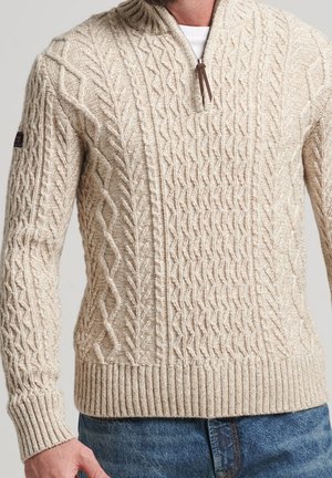 Stickad tröja - beige