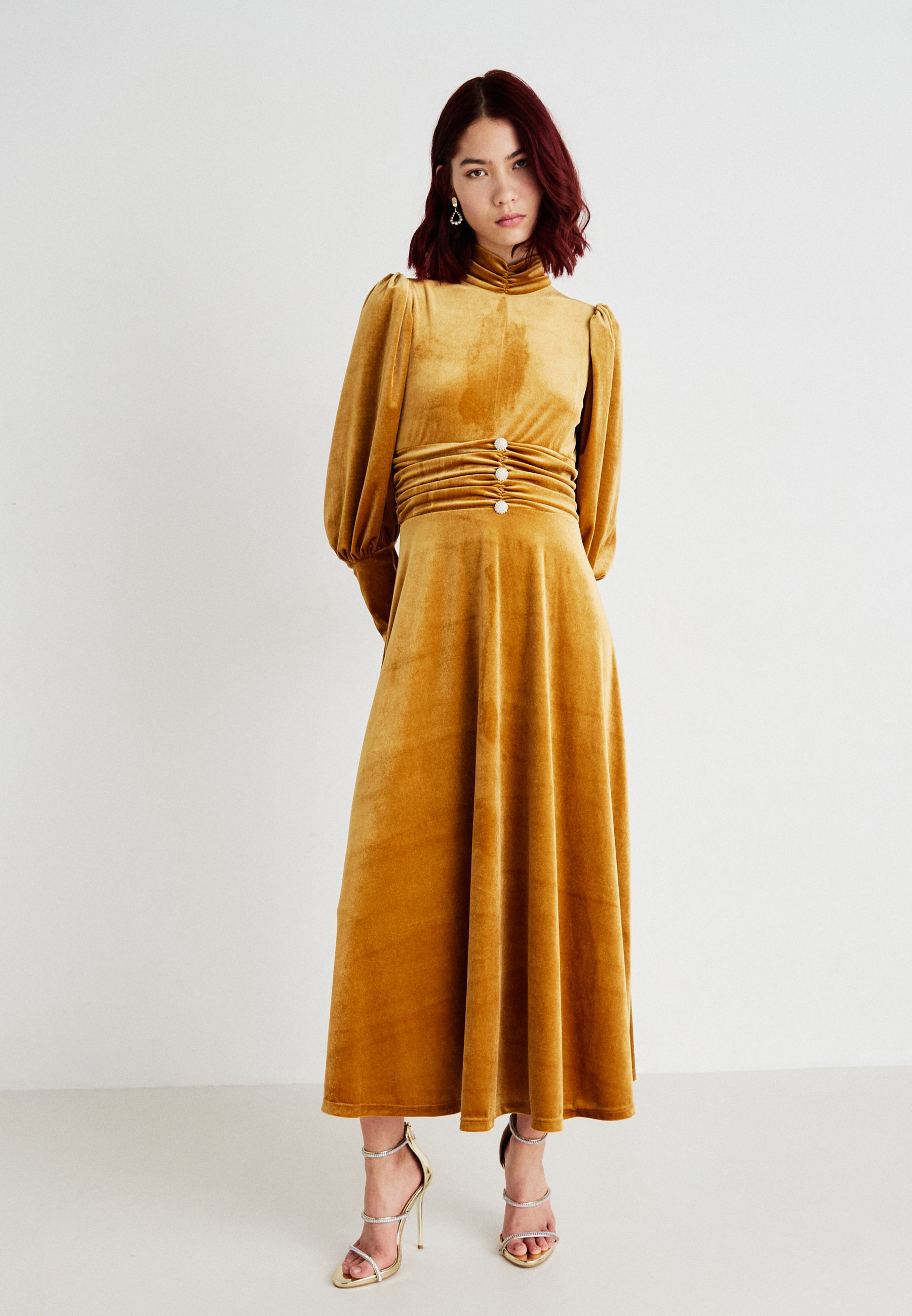 strapless open back dress Gold Shell Detail Maxi Dress (4 Colours) – No Angel Clothing main image 0