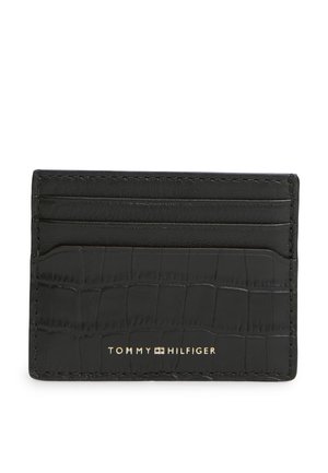 Tommy Hilfiger, CROCO-PRINT LEATHER METALLIC LOGO CARD HOLDER - Визитник - black