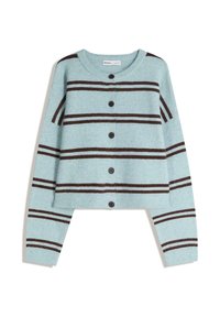 STRIPED BUTTON-UP - Vest - turquoise