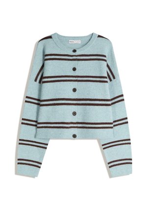 STRIPED BUTTON-UP - Kardigán - turquoise