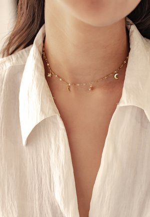 STAR AND MOON CHOKER - Collier - gold-coloured
