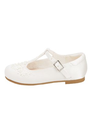 WHITE FLOWER T-BAR SHOES (YOUNGER) - Babyschoenen - white