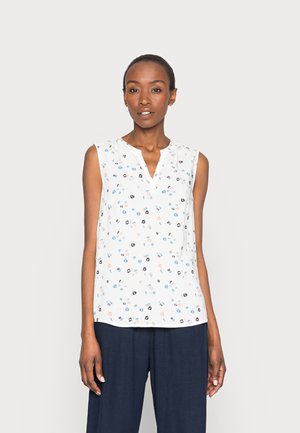 SLEEVELESS - Blouse - offwhite flower design