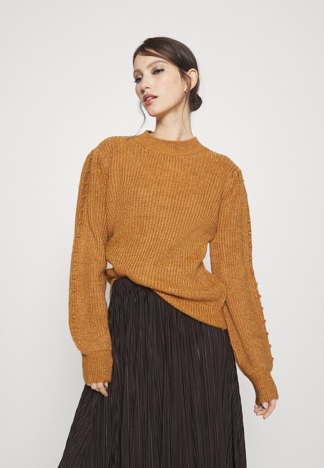 NMFREJA O NECK - Stickad tröja - brown sugar