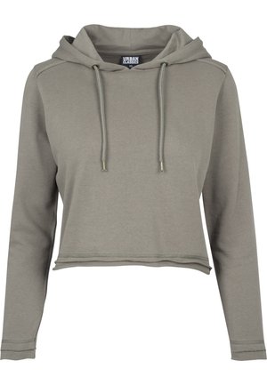 Urban Classics CROPPED TERRY HOODY - Kapucni - army green