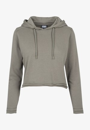 CROPPED TERRY HOODY - Hoodie - army green