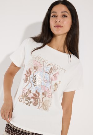 More & More, MORE & MORE LOCKERES KURZARMSHIRT, KUNSTVOLLER PRINT - T-Shirt print - off white