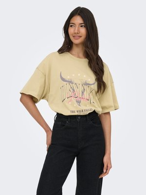 ONLY T-SHIRT ONLMILA T-SHIRT - Trükipildiga T-särk - pale khaki