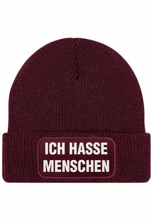MIT PATCH SARKASMUS STATEMENT - Beanie - bordeauxrot