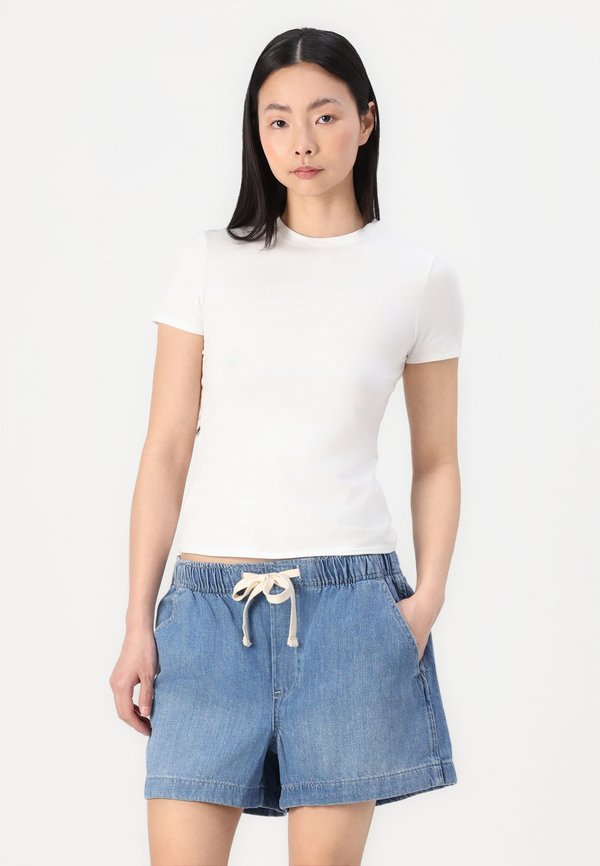 EASY PULL ON - Denim shorts - medium indigo2