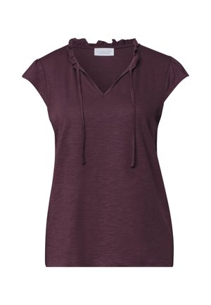 Street One Studio, DROP-SHOULDER SHIRT WITH SPLIT NECK - T-shirts print - very berry