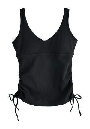 Self., REGULAR FIT - RUCHED PLUNGE VEST TOP - Top - black