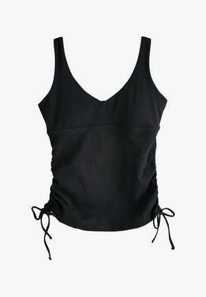 Self., REGULAR FIT - RUCHED PLUNGE VEST TOP - Top - black