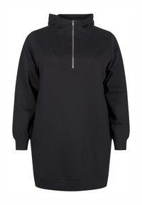 Zizzi MIT UND REISSVERSCHLUSS - Džemperis su gobtuvu - black