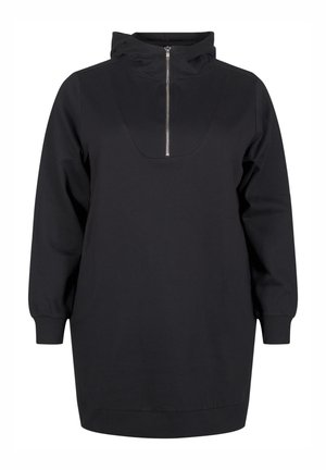 MIT UND REISSVERSCHLUSS - Džemperis su gobtuvu - black