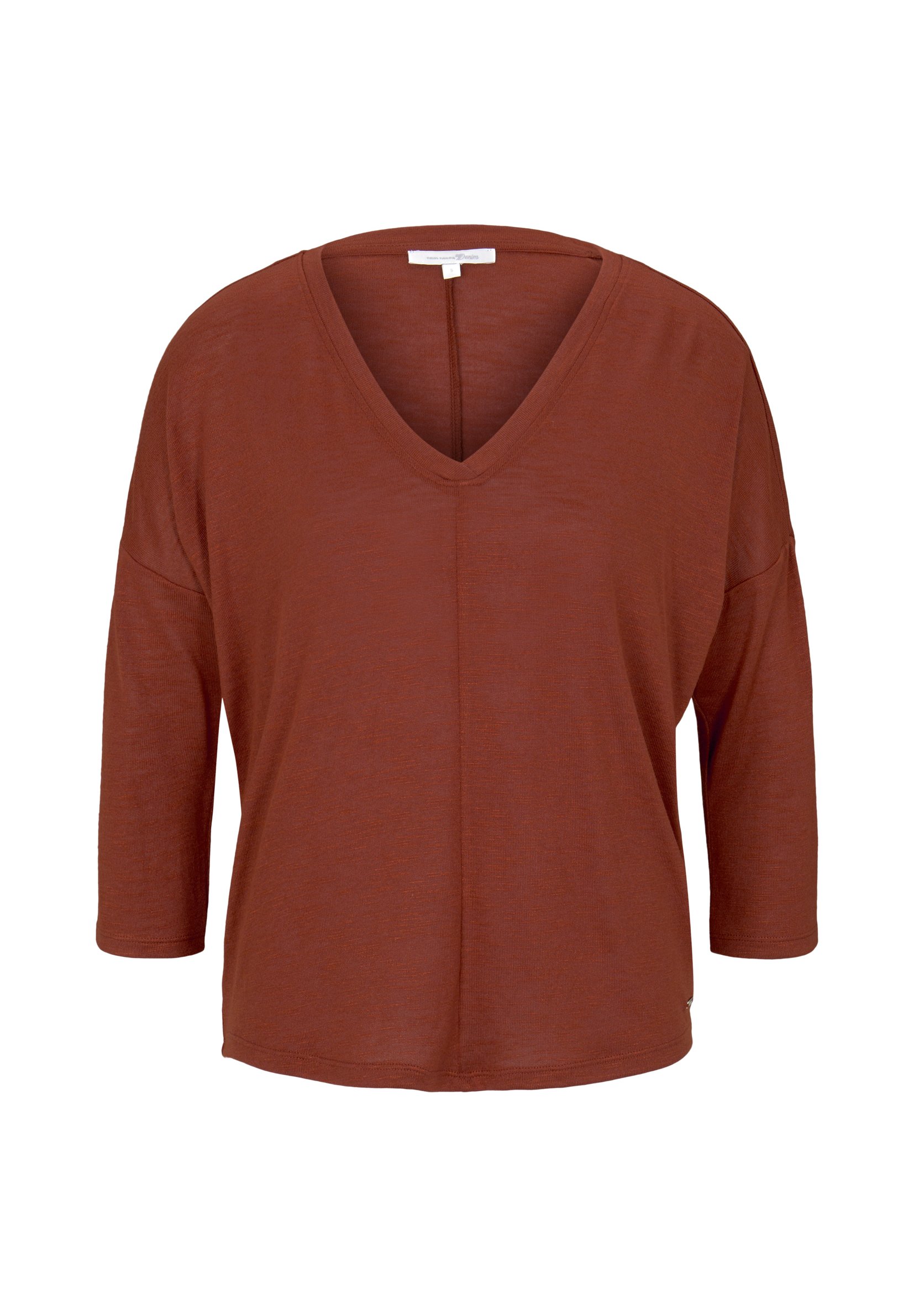 TOM TAILOR DENIM MIT FLEDERMAUSÄRMELN Longsleeve rust TOM TAILOR DENIM Jas rust orangeOranje Zalando.nl