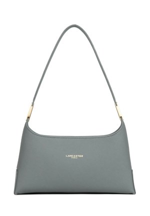 Sac à main Lancaster Paris en cuir gris avec une unique bandoulière et des éléments métalliques dorés.
