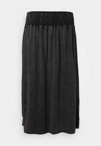 CARBAHA LONG SMOCK SKIRT - Denim skirt - black denim