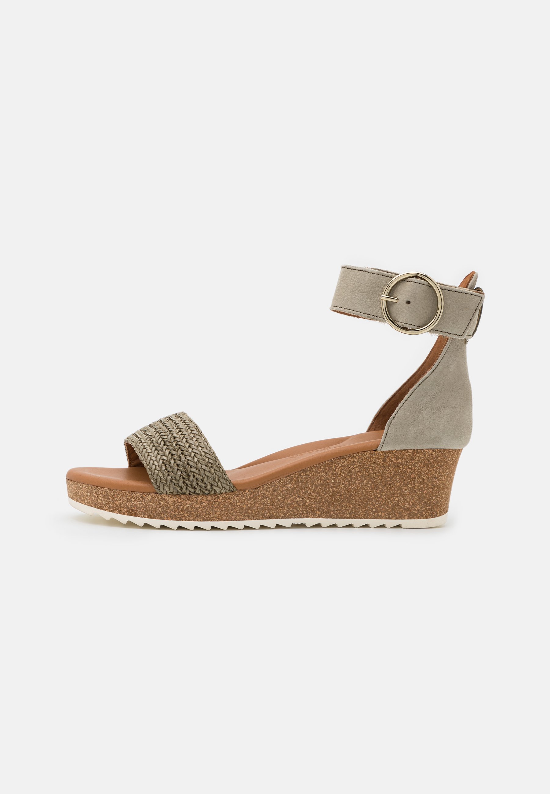 Paul Green Sandalen met plateauzool - khaki/kaki - Zalando.be